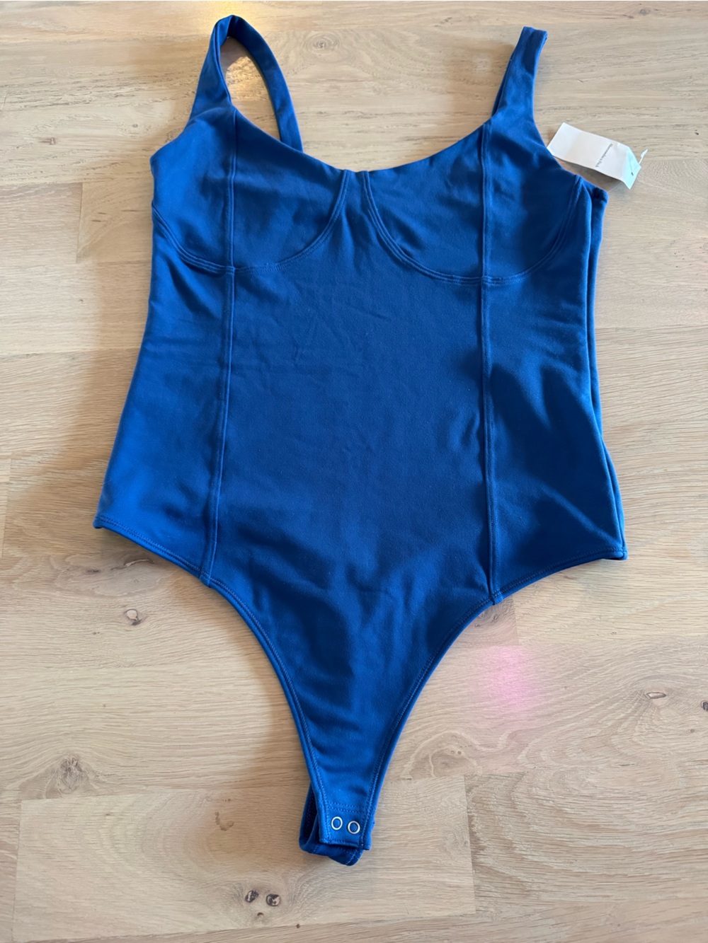 Abercrombie & Fitch corset style sleeveless bodysuit blue size large  NWT